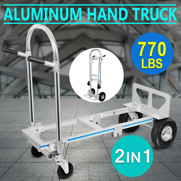 770LBS Aluminum Hand Truck 2 in 1 Convertible Folding Dolly Platform Cart 